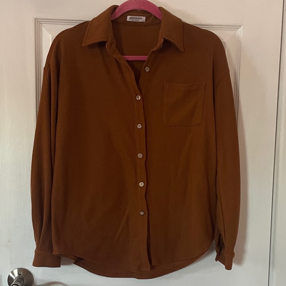 Brown Button-Down Shirt